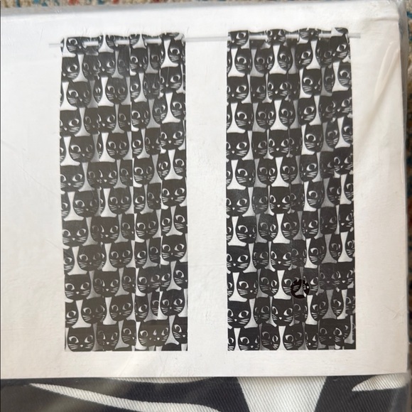 IKEA black and white cat Design Curtains - Picture 4 of 4